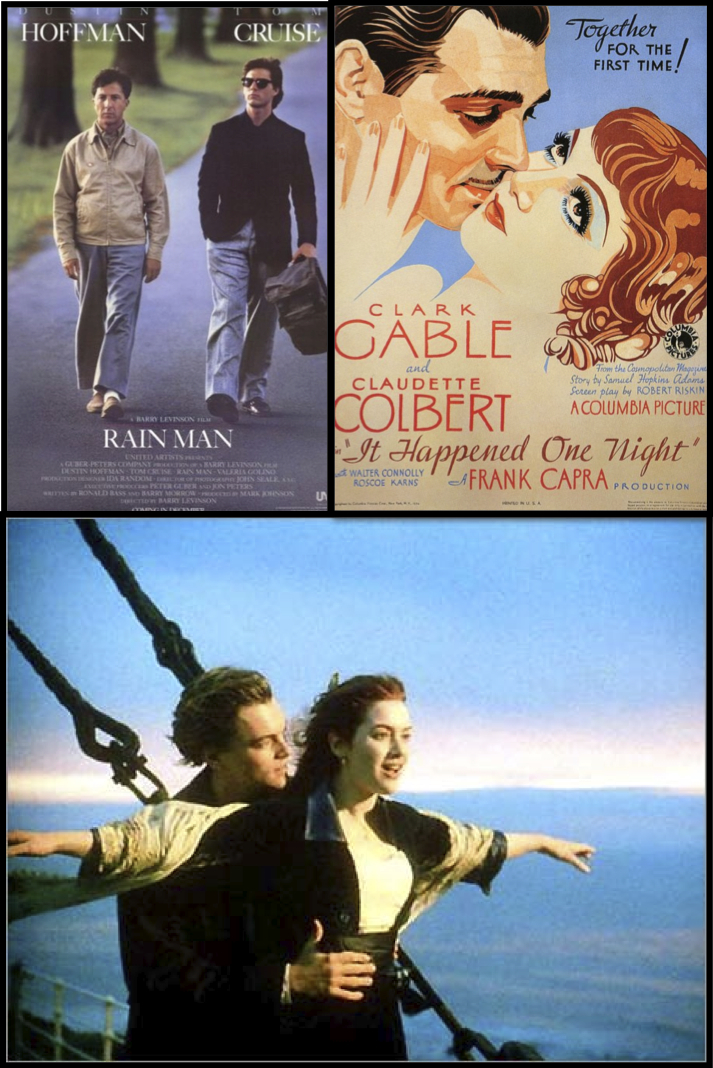 Three movie scenes from romance films for ESL learning